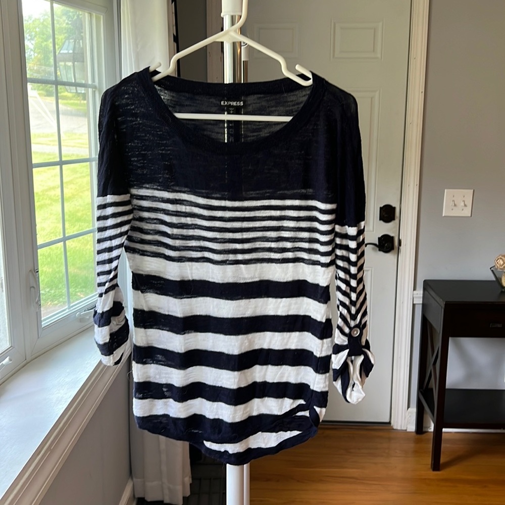 Navy and white striped sweater from express. Size small.